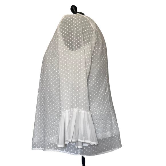 KRAZY KAT Popover Womens Blouse 2XL White 3D Polka Dot Ruffle Cottage Core Fairy - Picture 3 of 12